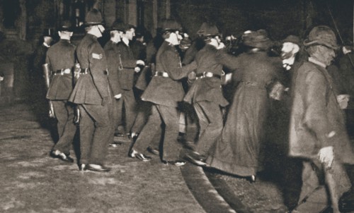 The Women's Freedom League attempting to enter the House of Commons, London, 1908. Artist: Unknown