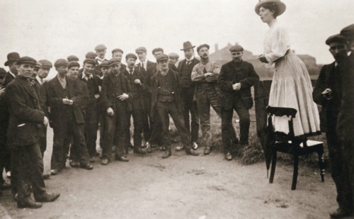 Una Dugdale, British suffragette, campaigning at the Newcastle by-election, September 1908. Artist: Unknown