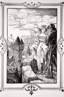 'Annoure brought the King out upon the battlements', 1905.  Artist: Dora Curtis