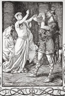 'The Queen cried to him to forbear', 1905.  Artist: Dora Curtis