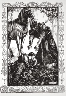 'Palamides appeared before her', 1905.  Artist: Dora Curtis