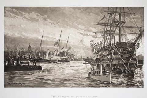 'The Funeral of Queen Victoria', Portsmouth, 1st February 1901.  Artist: Charles John De Lacy