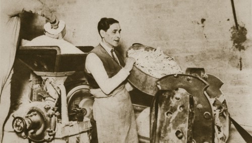 Jewish bakery preparing unleavened bread for Passover, 20th century. Artist: Unknown