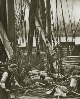 At the foot of the mast on a Thames Barge, London, 20th century. Artist: Unknown