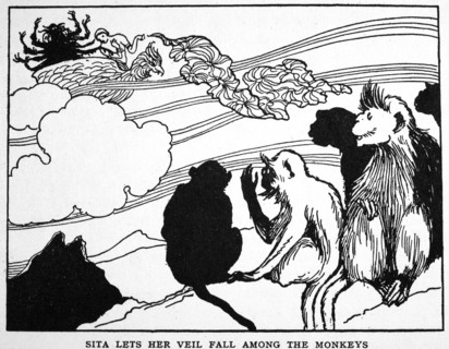 'Sita Lets Her Veil Fall among the Monkeys', 1925. Artist: Unknown