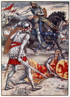 'Sir Lancelot forbids Sir Bors to Slay the King', 1911. Artist: Unknown