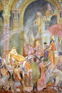 'Capture of Sarrapanu by Tiglath-Pileser II', 1916.  Artist: Evelyn Paul