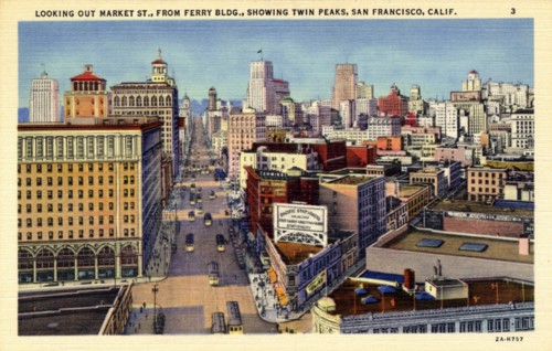 Market Street from the Ferry Building, San Francisco, California, USA, 1932. Artist: Unknown