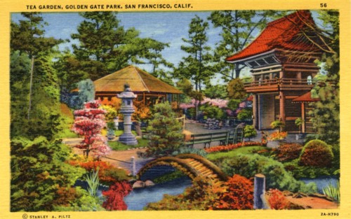 Tea Garden, Golden Gate Park, San Francisco, California, USA, 1932. Artist: Unknown