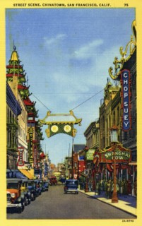 Street scene, Chinatown, San Francisco, California, USA, 1932. Artist: Unknown