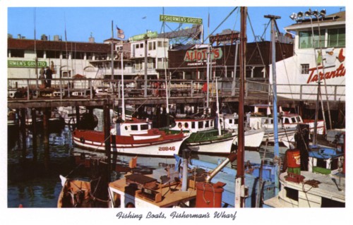 Fishing boats, Fisherman's Wharf, San Francisco, California, USA, 1957. Artist: Unknown