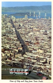 View of San Francisco from Twin Peaks, California, USA, 1957. Artist: Unknown