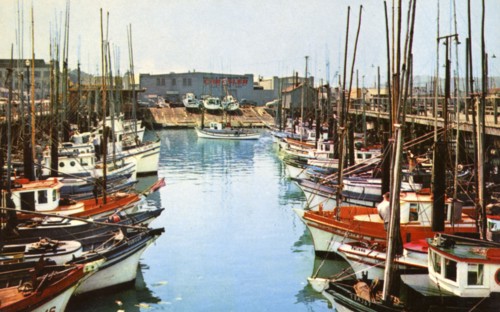 Fishing boats at Fisherman's Wharf, San Francisco, California, USA, 1957. Artist: Unknown
