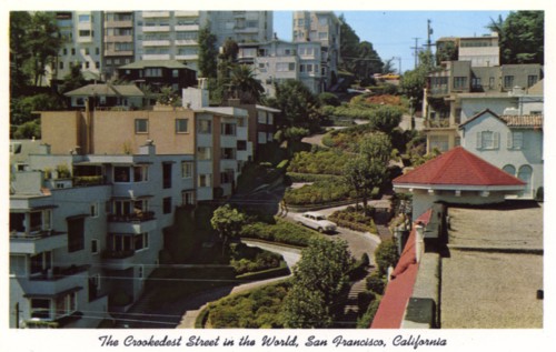'Lombard Street, the Crookedest Street in the World, San Francisco, California', postcard, 1958. Artist: Unknown