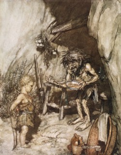 'Mime and the infant', 1924.  Artist: Arthur Rackham
