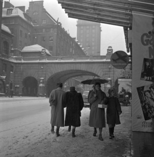 Kungsgatan, (King's Street) in winter, Stockholm, Sweden, 1950. Artist: Torkel Lindeberg