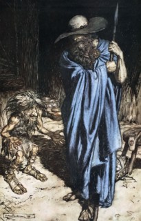 'Mime and the Wanderer', 1924.  Artist: Arthur Rackham