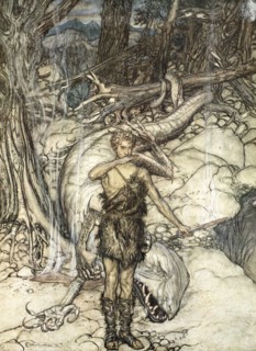 'The hot blood burns like fire!', 1924.  Artist: Arthur Rackham