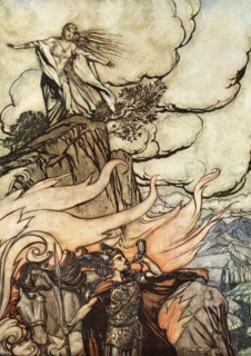 'Siegfried leaves Brunnhilde in search of adventure', 1924.  Artist: Arthur Rackham