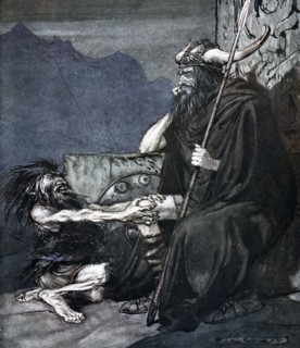 'Swear to me, Hagen, my son!', 1924.  Artist: Arthur Rackham