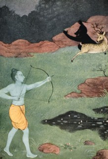The death of Maricha, 1913.  Artist: K Venkatappa