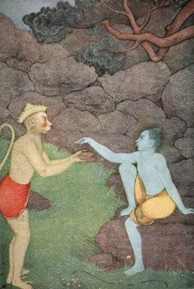 Rama sending his signet-ring to Sita, 1913.  Artist: K Venkatappa