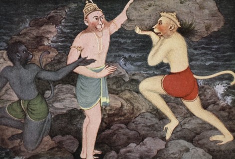 Building of Rama's bridge, 1913.  Artist: K Venkatappa