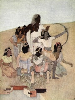 'The Trial of the Princes', 1913.  Artist: Nandalal Bose