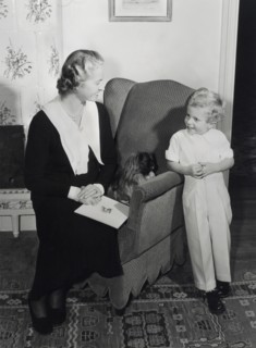 Crown Prince Carl Gustaf and his mother Princess Sibylla at Haga Castle, 1950. Artist: Unknown