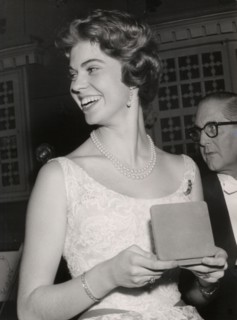 Princess Margaretha of Sweden at a gala dinner, Grand Hotel, Stockholm, 28 February 1958. Artist: Unknown