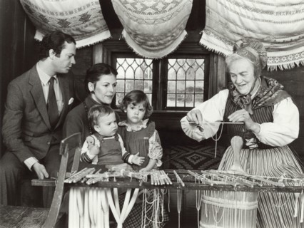 Swedish Royal Family at a candle dipping display, Skansen Folklore Museum, Stockholm, 1980. Artist: Unknown