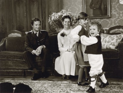 The Swedish Royal Family at their official Christmas photo shoot, 1981. Artist: Unknown