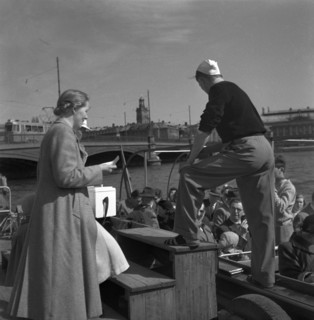 Sightseeing tour by boat, Stockholm, Sweden, 1950. Artist: Torkel Lindeberg