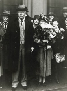 Scottish novelist Sir Arthur Conan Doyle and his wife, Stockholm, Sweden, 1929. Artist: Unknown
