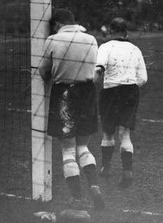 Weeping goalkeeper, football match between Sweden and England, 1928. Artist: Unknown
