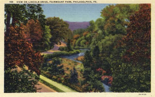 View on Lincoln Drive, Fairmount Park, Philadelphia, Pennsylvania, USA, 1933. Artist: Unknown