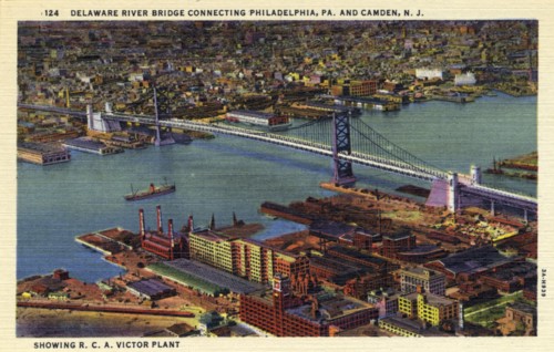Delaware River Bridge connecting Pennsylvania and New Jersey, USA, 1933. Artist: Unknown
