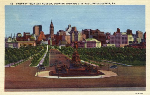 Parkway from the Art Museum, Philadelphia, Pennsylvania, USA, 1933. Artist: Unknown