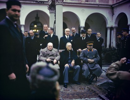 The Yalta Conference, Crimea, USSR, 4-11 February, 1945.  Artist: Anon