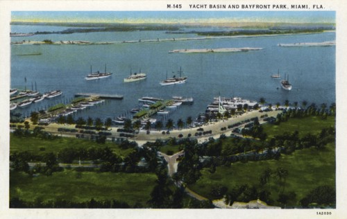 Yacht basin and Bayfront Park, Miami, Florida, USA,1931. Artist: Unknown