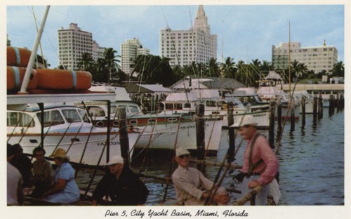 Pier 5, City Yacht Basin, Miami, Florida, USA, 1954. Artist: Unknown