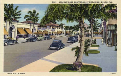 Lincoln Road shopping district, Miami Beach, Florida, USA, 1937. Artist: Unknown