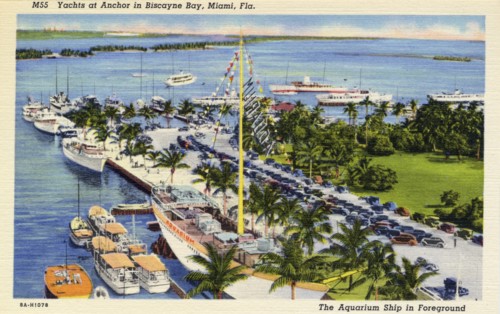 Yachts at anchor in Biscayne Bay, Miami, Florida, USA, 1938. Artist: Unknown