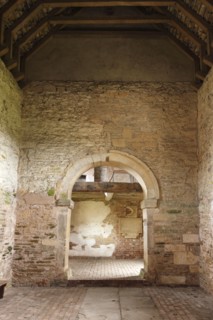 Interior of Odda's Chapel, Deerhurst, Gloucestershire, 2010.
