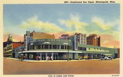 Greyhound Bus depot, Minneapolis, Minnesota, USA, 1937. Artist: Unknown