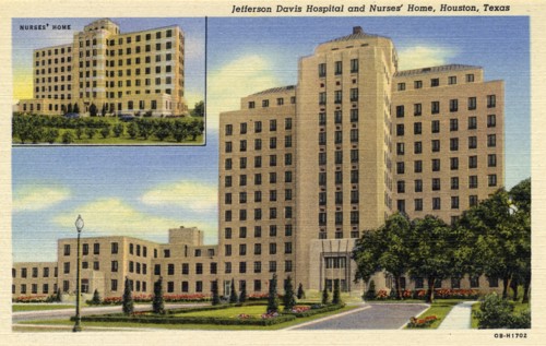 Jefferson Davis Hospital and nurses' home, Houston, Texas, USA, 1940. Artist: Unknown