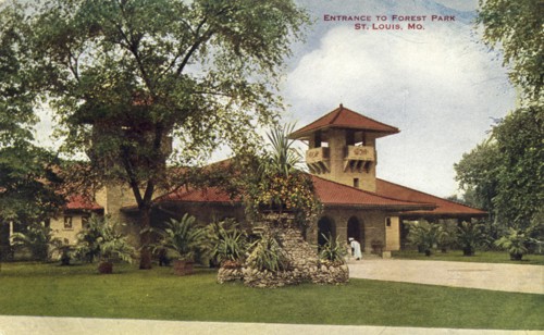 Entrance to Forest Park, St Louis, Missouri, USA, 1910. Artist: Unknown