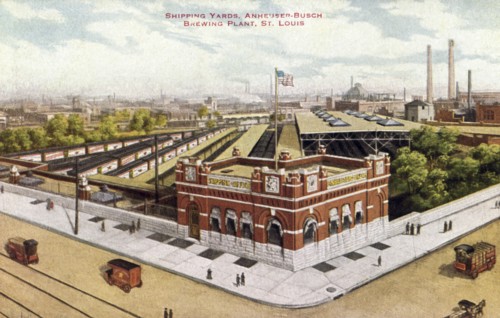 Shipping yards, Anheuser-Busch brewing plant, St, Louis, Missouri, USA, 1910. Artist: Unknown