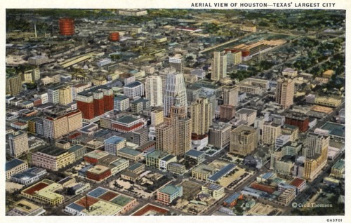 Aerial view of Houston, Texas, USA, 1930. Artist: Unknown