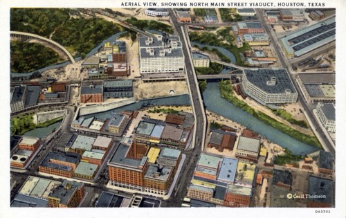 Aerial view of Houston, Texas, USA, 1930. Artist: Unknown